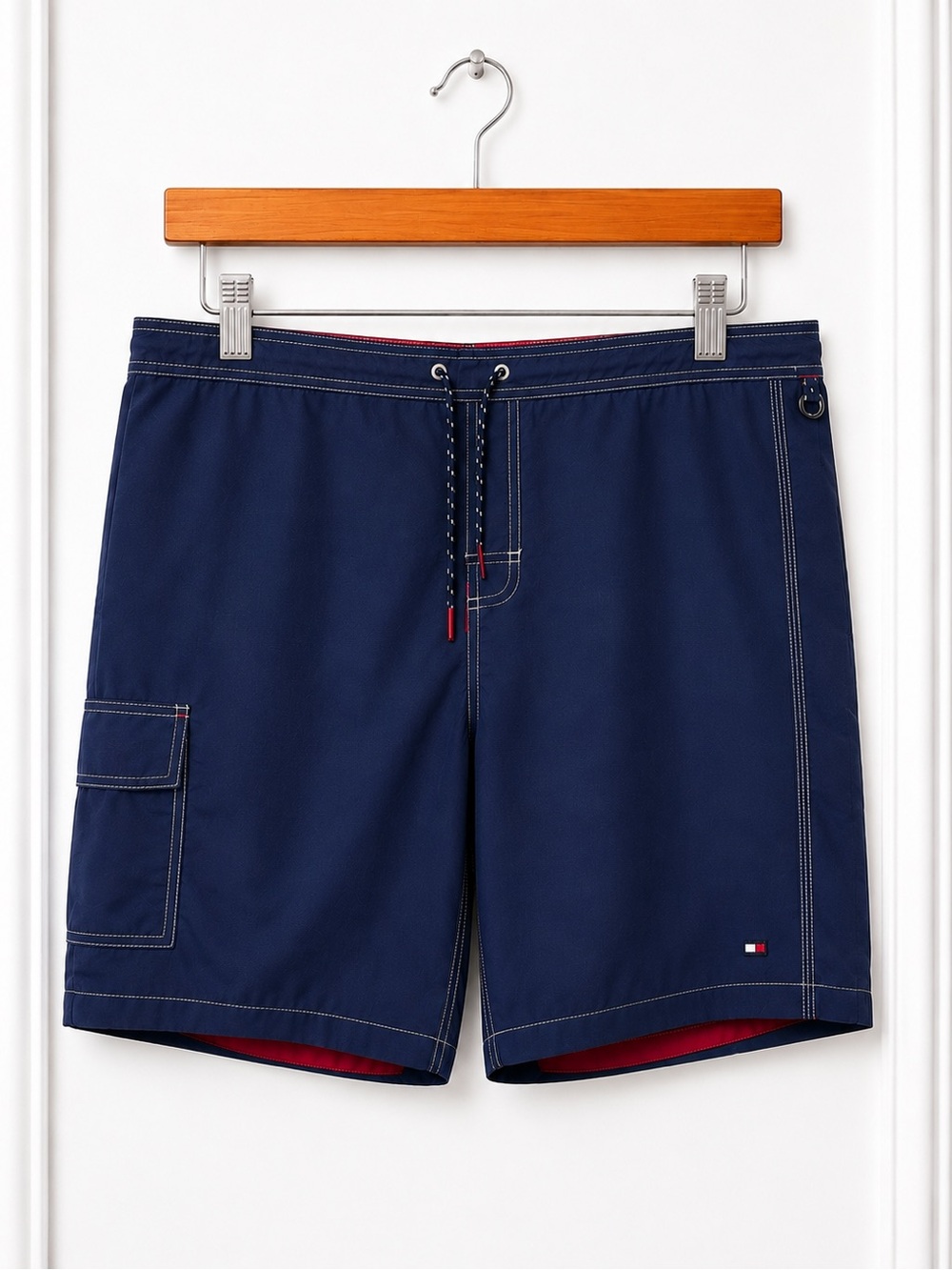 Tommy Hilfiger Men’s Navy Board Shorts Swim Trunks Size Large L Mesh Lined